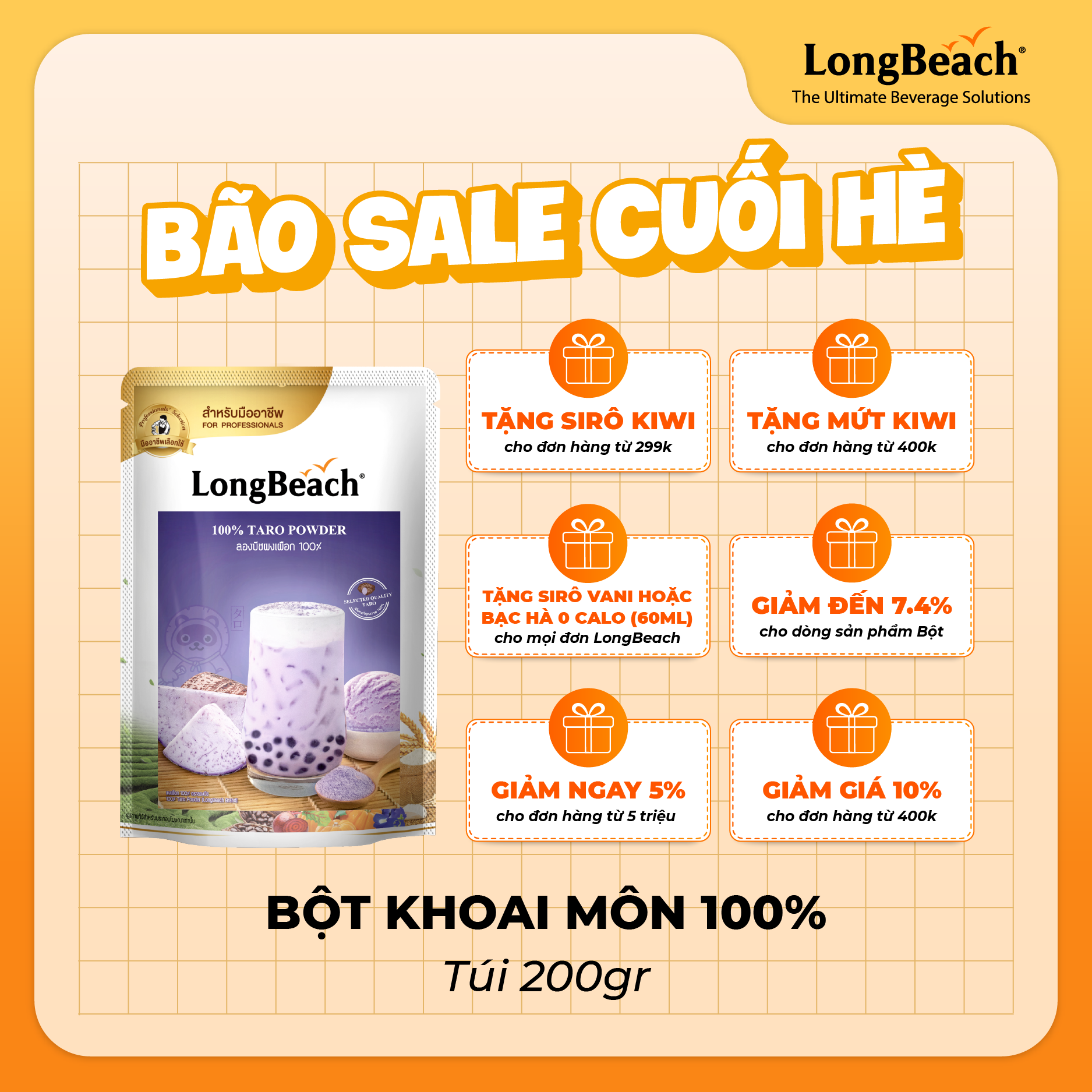 Bột khoai môn nguyên chất 100% - longbeach 100% taro powder 200 g