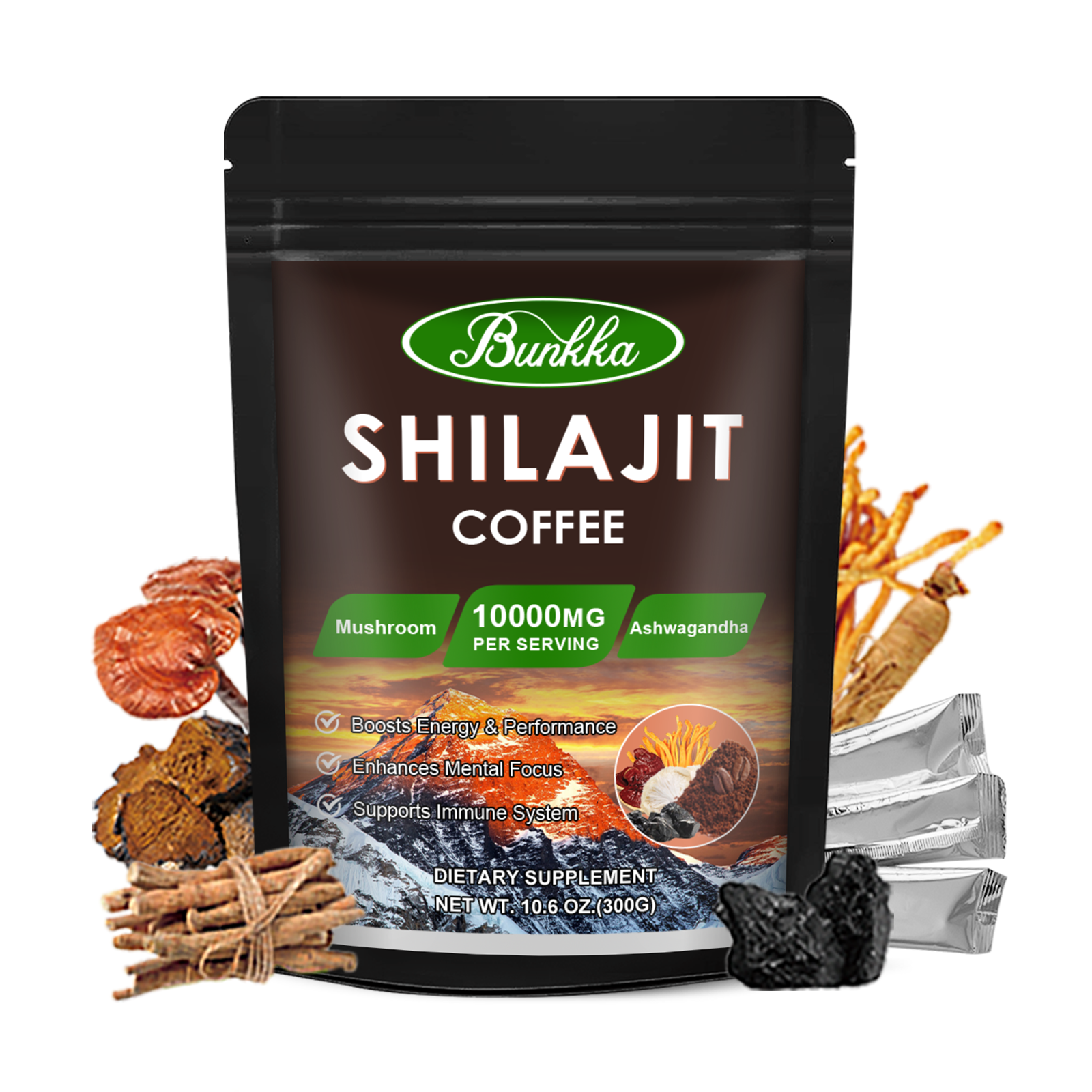 Cà phê Shilajit với nấm Reishi Phức hợp nhân sâm Ashwagandha giúp tăng cường năng lượng, tập trung tinh thần, giấc ngủ tự nhiên, phòng thủ miễn dịch