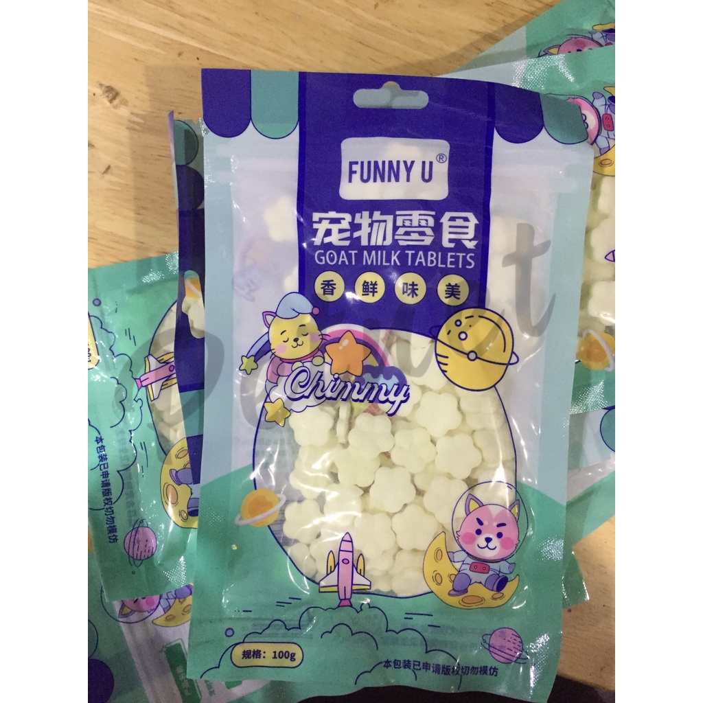 Bánh thưởng sữa dê bổ sung canxi cho chó mèo 100g