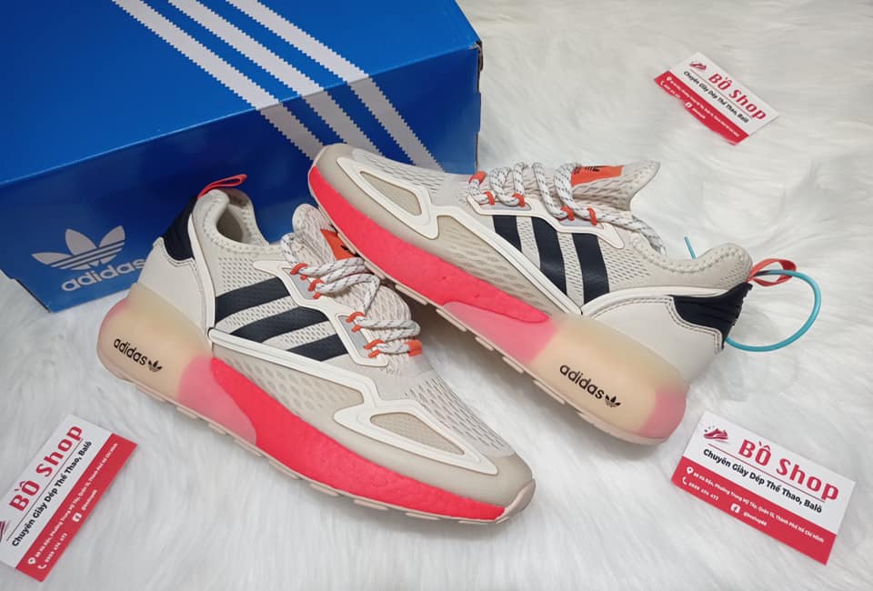 Giày thể thao nam nữ adidas zx 2k boost cream black orange