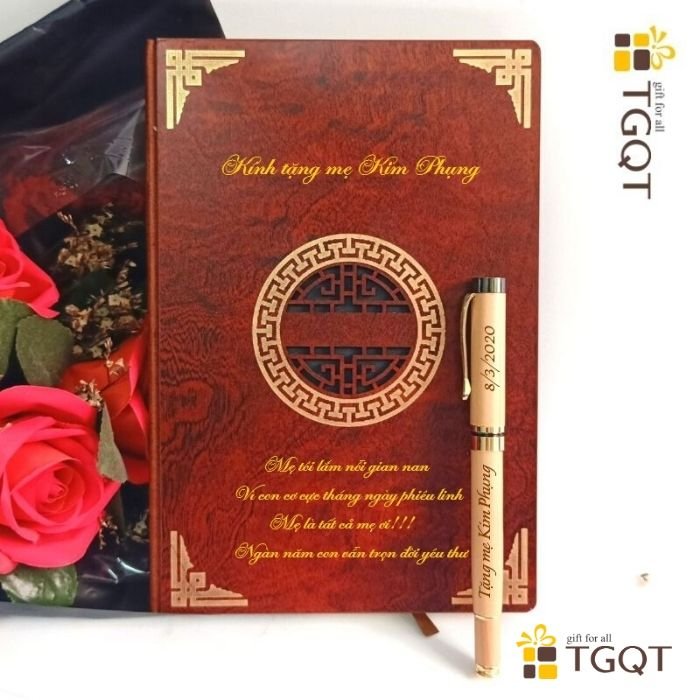 Sổ tay bìa gỗ - khắc chữ theo yêu cầu- quà tặng sếp độc đáo - quà sinh nhật - quà tốt nghiệp ấn tượng - quà tặng thầy cô ý nghĩa