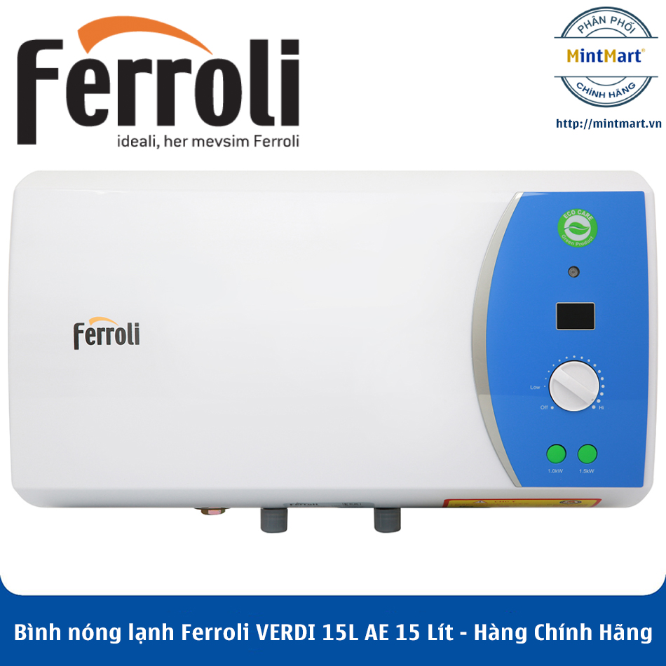 Bình nóng lạnh ferroli verdi 15l ae 15 lít – hàng chính hãng