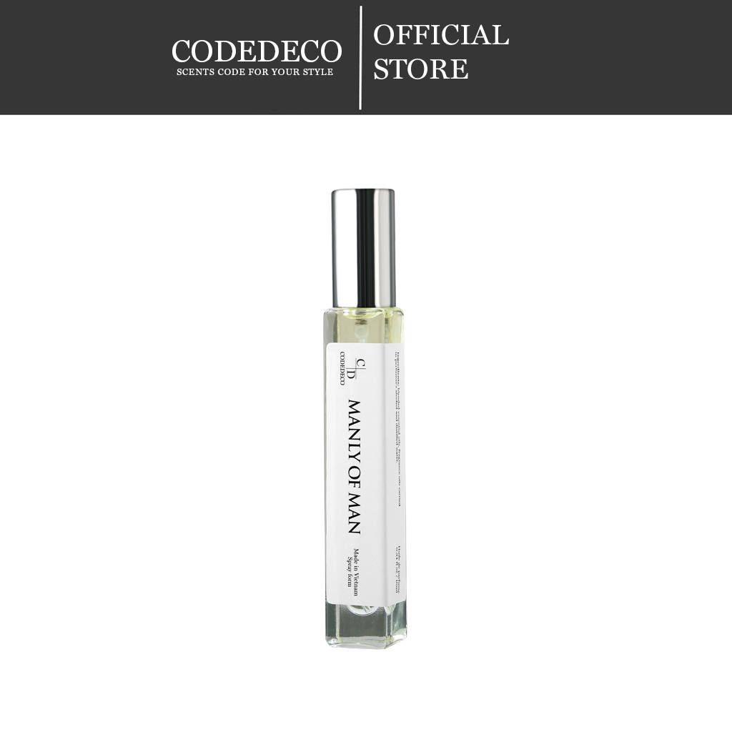 Tinh dầu nước hoa codedeco manly of man 10ml, nam tính, lịch lãm, bí ẩn