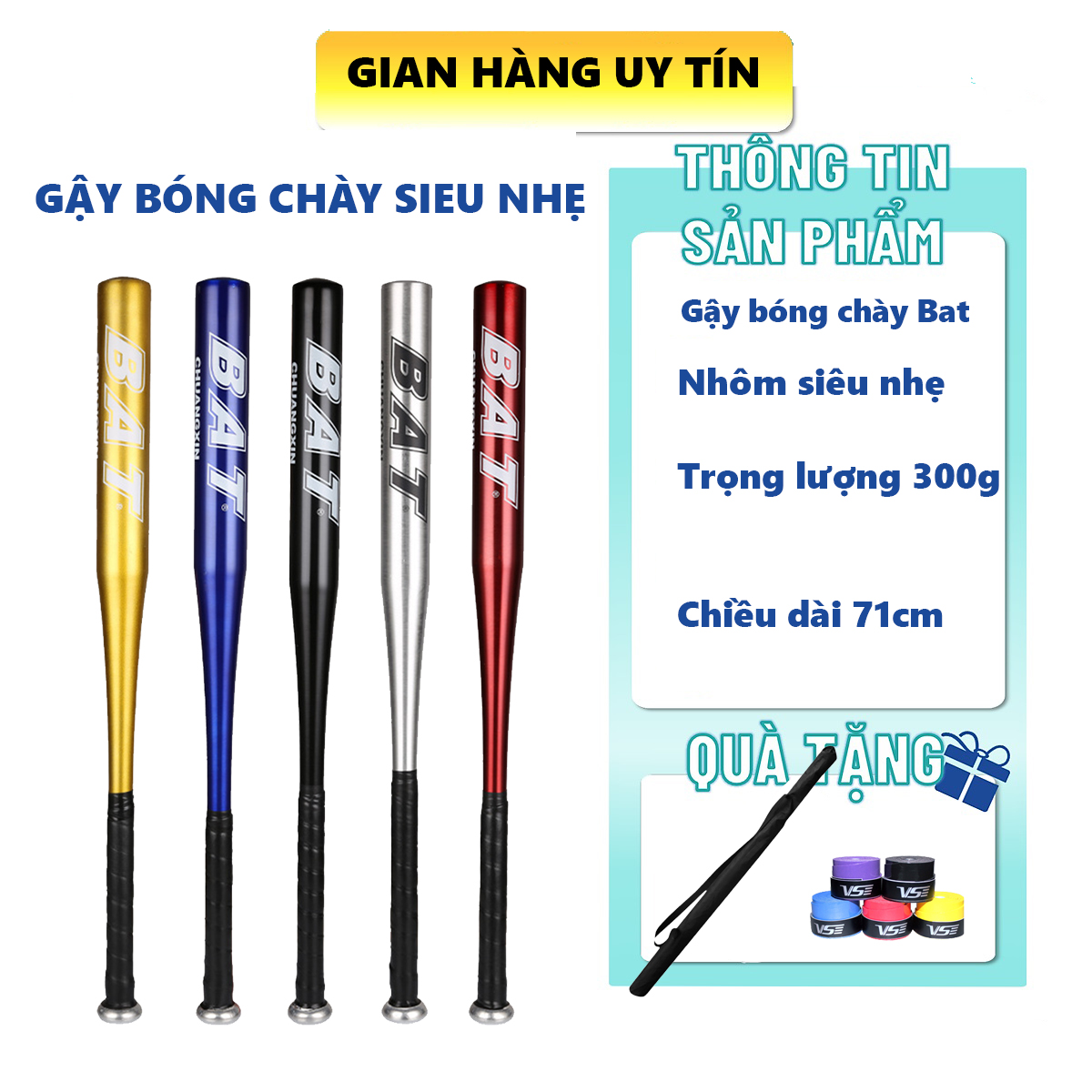 Mua Gậy Bóng Chày Sieu Nhẹ 300g và 900g Gậy Bóng Chày Chính Hãng, Hàng Cực Độc Nhé – Dùng Chơi Hoặc Làm Đồ Trang Trí – Phòng Thân, Hàng Chất Và Đẹp, Gậy Bóng Sáng Lên Hình Cực Đẹp