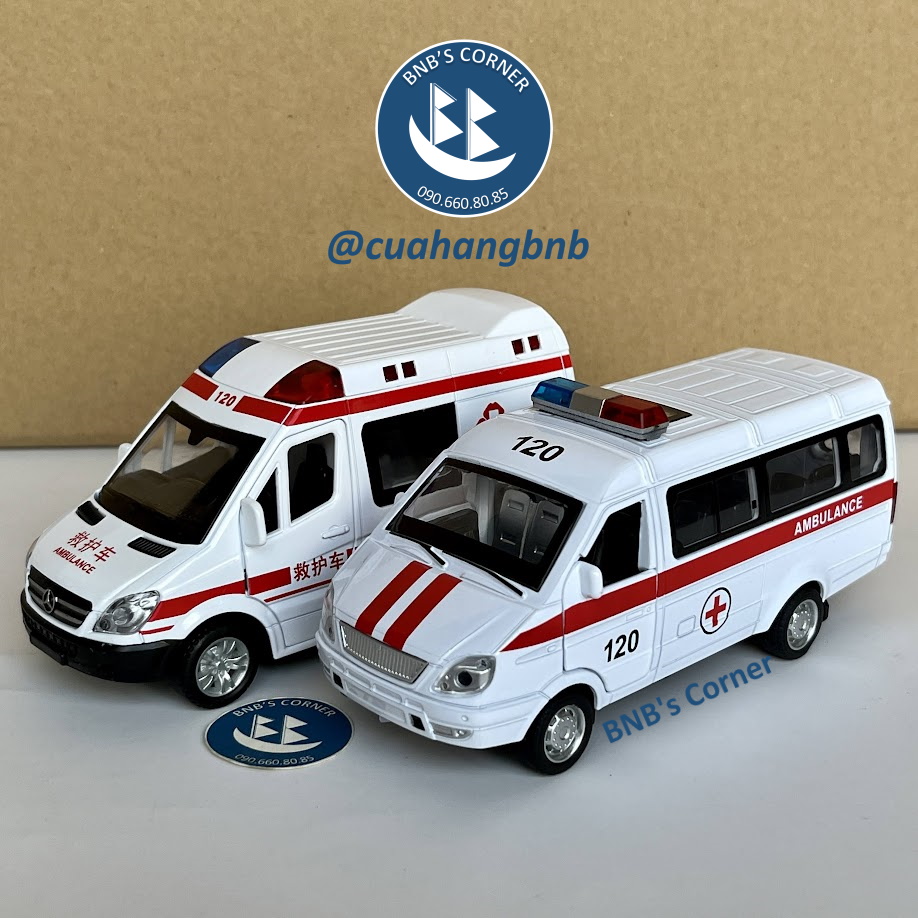 [BNBs Corner] Mô hình xe cứu thương mở tất cả cửa bằng kim loại