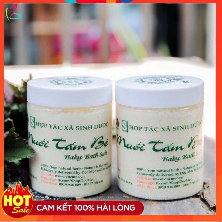 Combo 2 muối tăm bé, muối tắm thảo dược cho bé, muối tắm bé sinh dược độc mộc