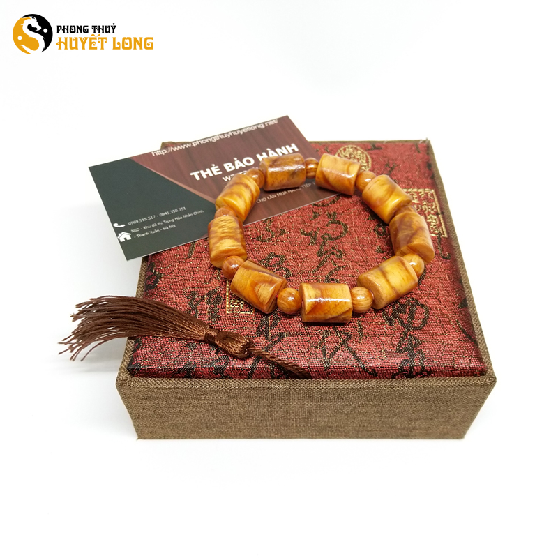 Vòng tay gỗ huyết long thấu quang đốt trúc - vòng tay gỗ tự nhiên - vòng tay phong thủy