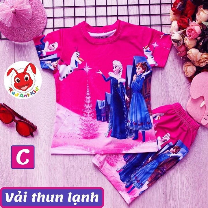 [ MẶC LÀ GHIỀN] - Đồ bộ bé gái hình ELSA - Đồ bộ đẹp từ 9-47kg - Vải thun lạnh - Giặt không vỡ hình - Kiến Lửa