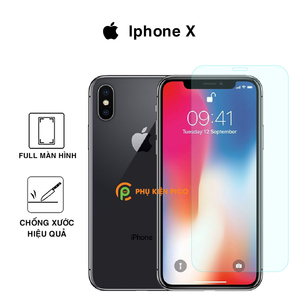 Kính cường lực Iphone X full màn hình trong suốt độ cứng 9H - Dán màn hình Iphone X