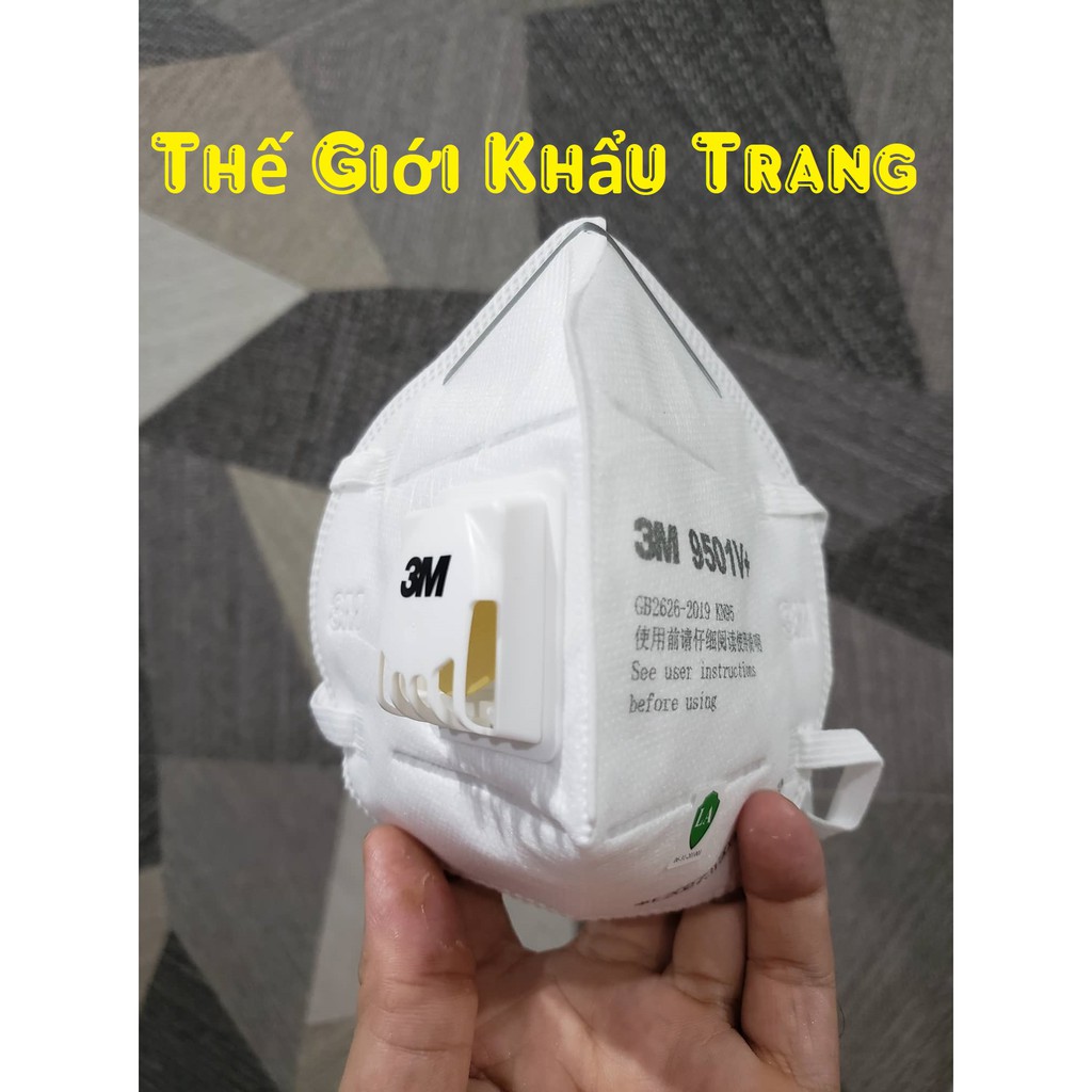 Khẩu trang 3m n95 9501v+ 9501+ chống bụi mịn pm2.5 dây thun đeo tai hàng chính hãng