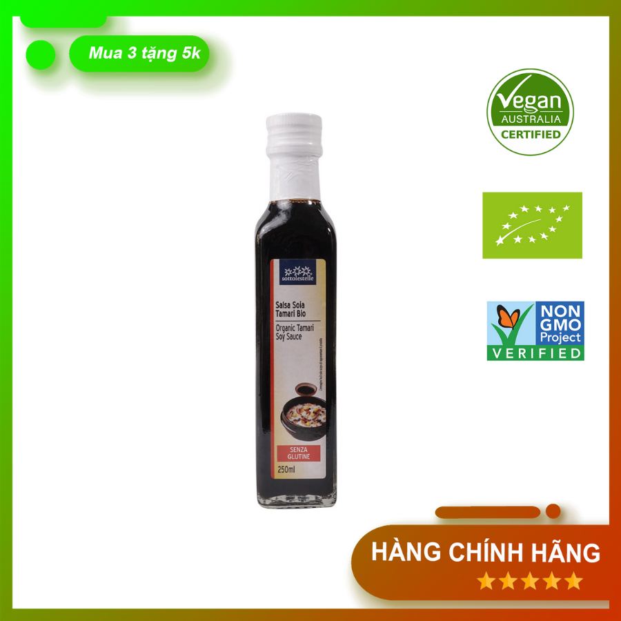Nước tương Tamari hữu cơ Sottolestelle 250ml