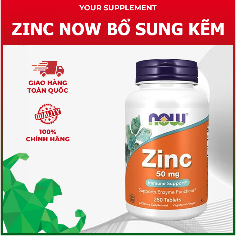 Bổ sung kẽm zinc 50mg now