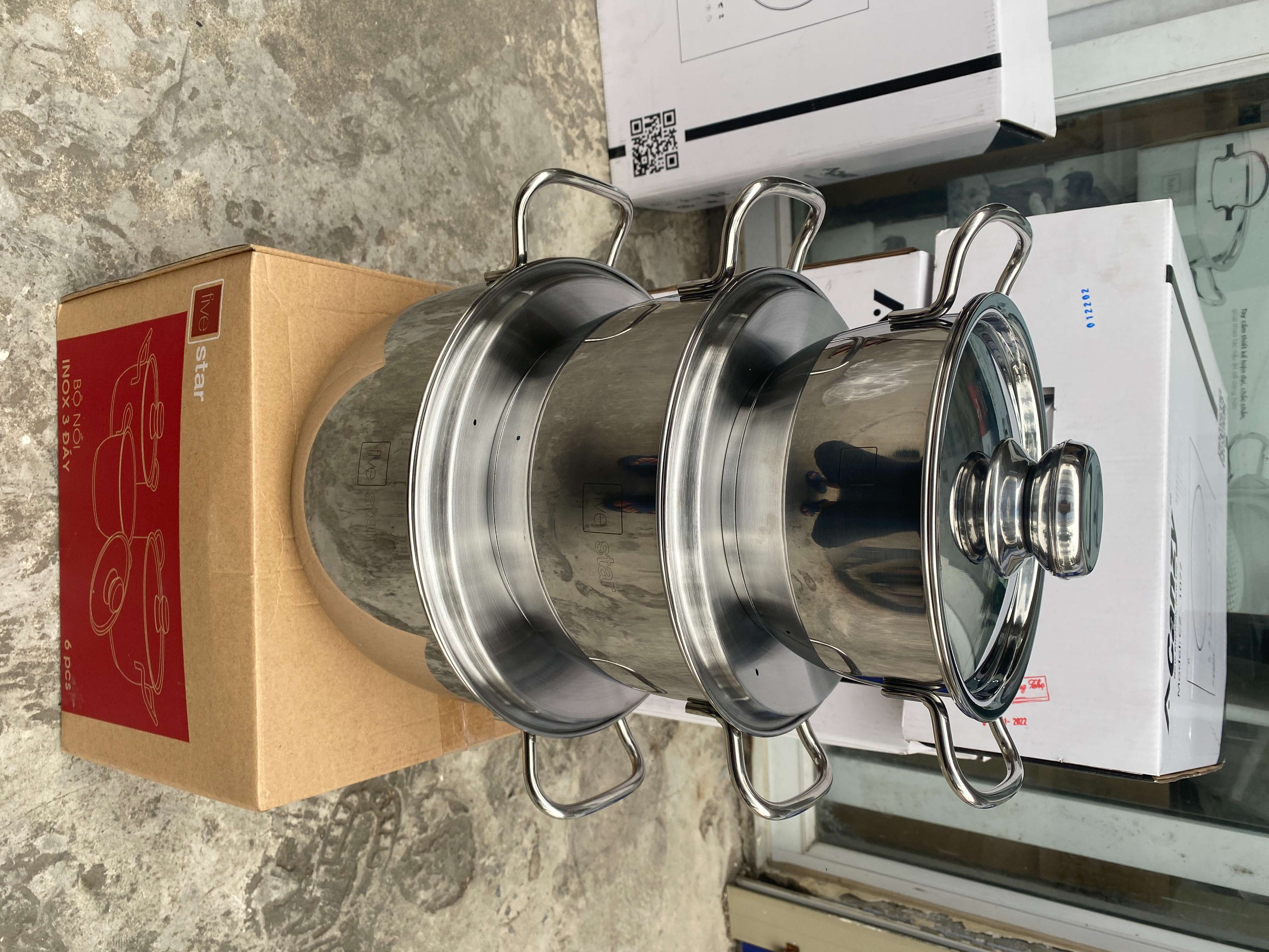 BỘ NỒI INOX 3 đáy FIVESTAR 3 MÓN 16cm.20cm.24cm
