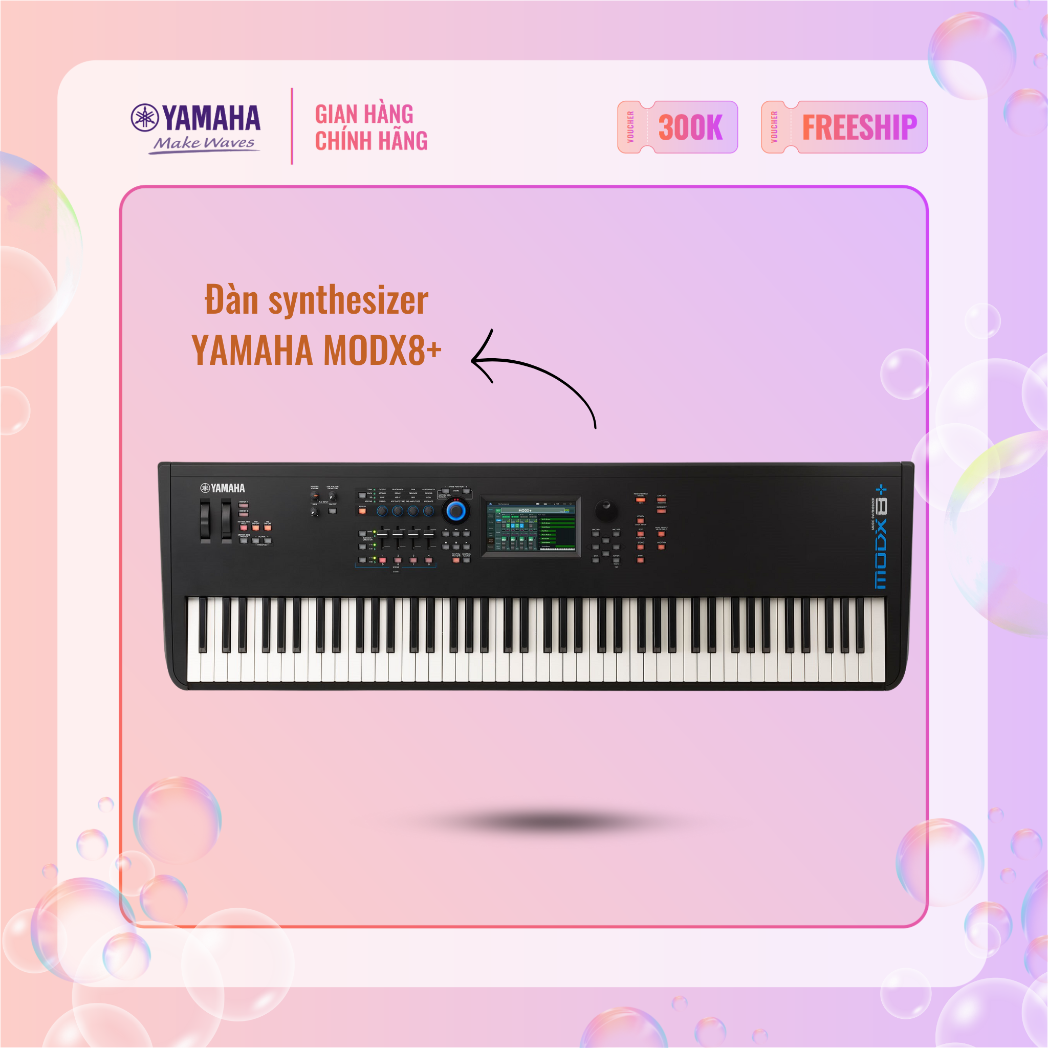 Đàn synthesizer yamaha modx8+ với 88 phím gọn nhẹ - bảo hành chính hãng 12 tháng