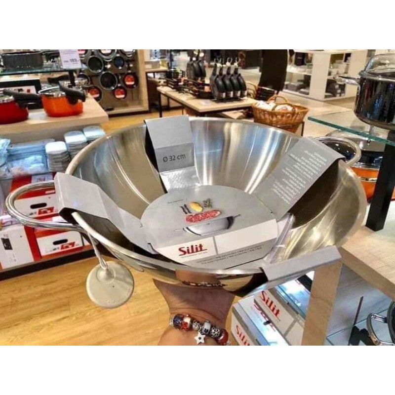 Chảo xào inox silit wok 32cm