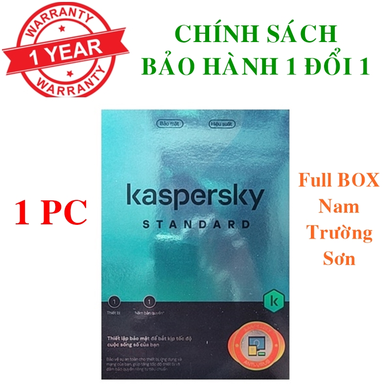 Phần mềm diệt virus Kaspersky Standard ( Anti Virus ) 1 Thiết bị/Năm - BOX NAM TRƯỜNG SƠN