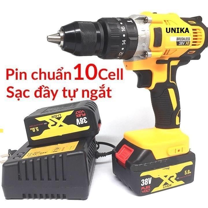 Máy khoan pin Máy khoan bê tông dùng pin UNIKA 38V - 2 PIN máy khoan pin máy bắn vít máy khoan cầm tay