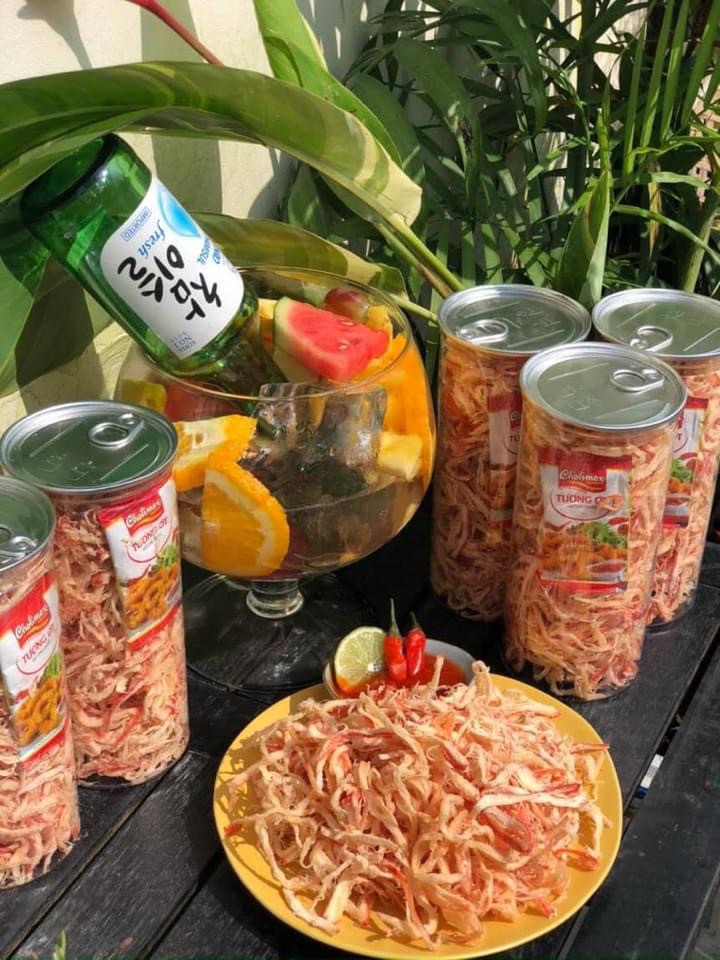 🦑🦑 Mực sợi hấp nước dừa 🦑🦑hủ 300gr🦑🦑 món nhậu