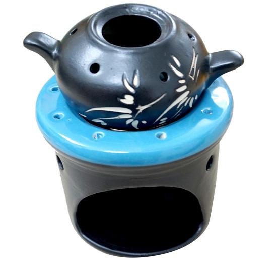 Đèn xông tinh dầu, Đèn khuếch tán tinh dầu, Đèn đốt tinh dầu dùng nến HÌNH ẤM TRÀ + Tặng tinh dầu trị giá 30k + Nến