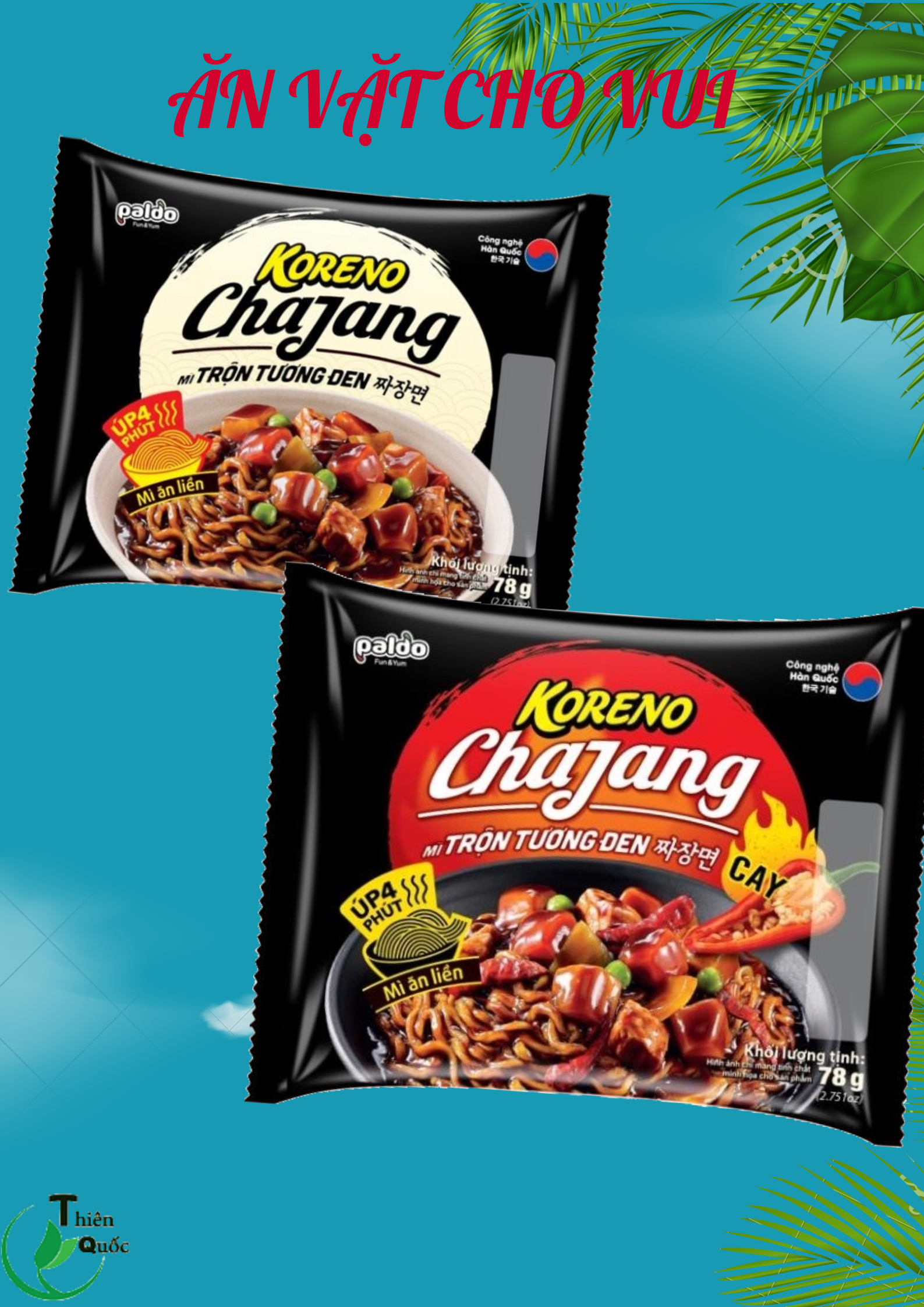 MÌ TRỘN TƯƠNG ĐEN KORENO - CHAJANG Mì trộn tương đen Hàn_Quốc thùng 20 gói 78gram trộn 2 vị truyền thống, cay Ăn đến đâu #Ghiền đến đó Chúng mình thay vì ăn mì tôm nóng , thì mình ăn mì tương đen trộn HQ điii