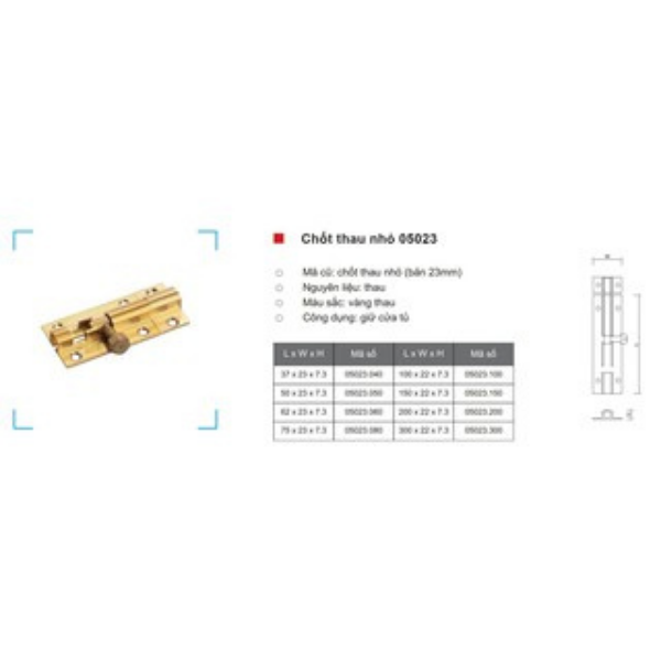 Chốt thau nhỏ ivan 05023_ ổ khóa, chốt & chặn cửa giá tốt
