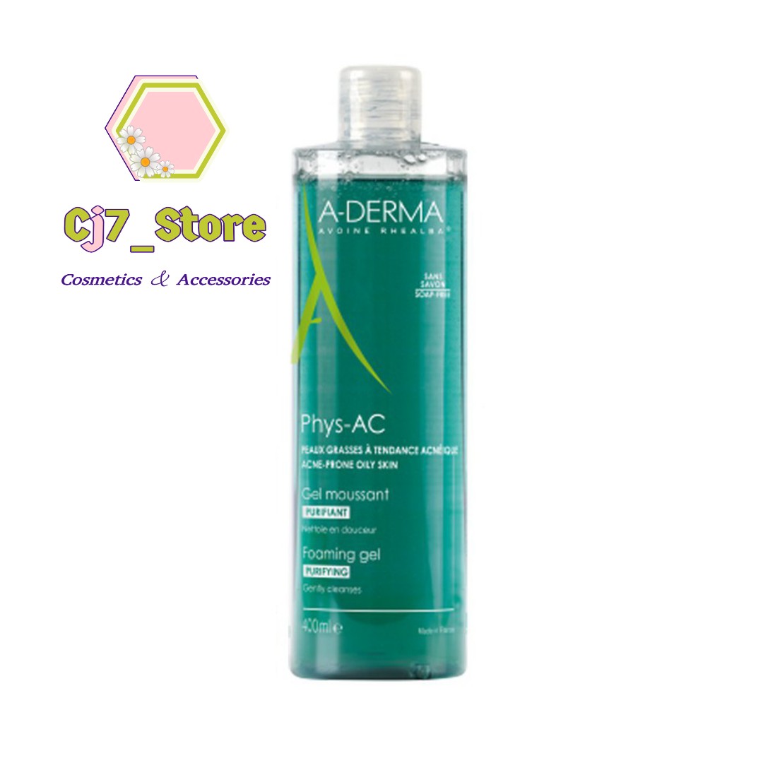 Gel rửa mặt A-Derma Gel Moussant Purifiant Phys-Ac dành cho da nhạy cảm, da mụn, dễ nổi mụn