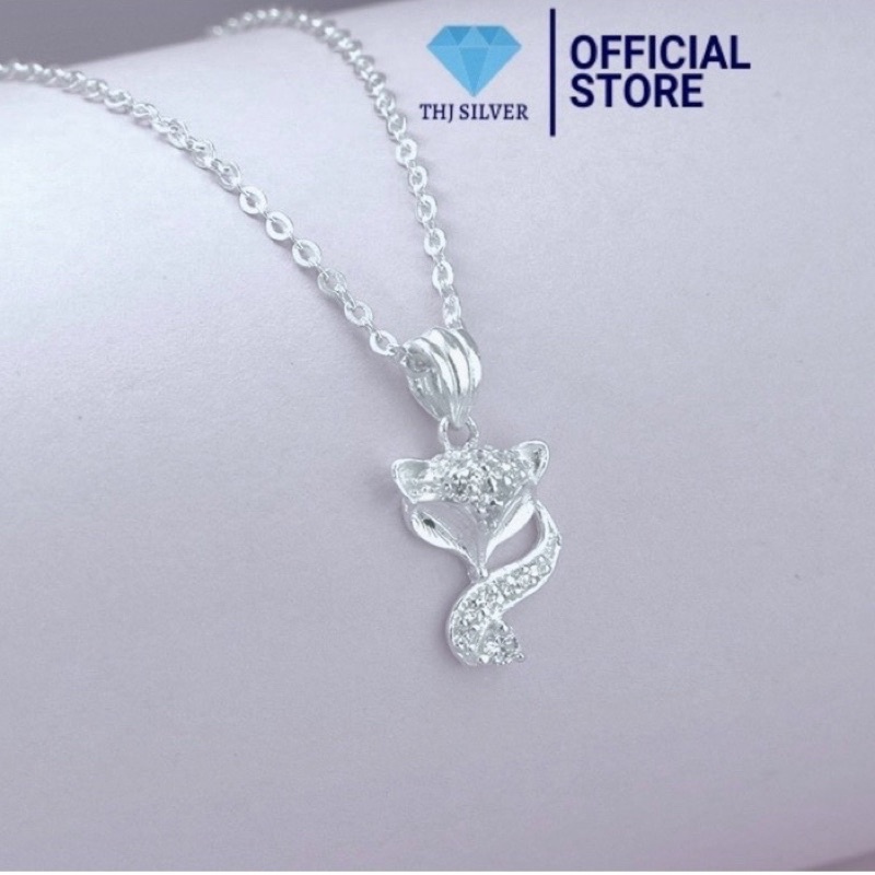Dây chuyền hồ ly bạc ta đính đá cá tính