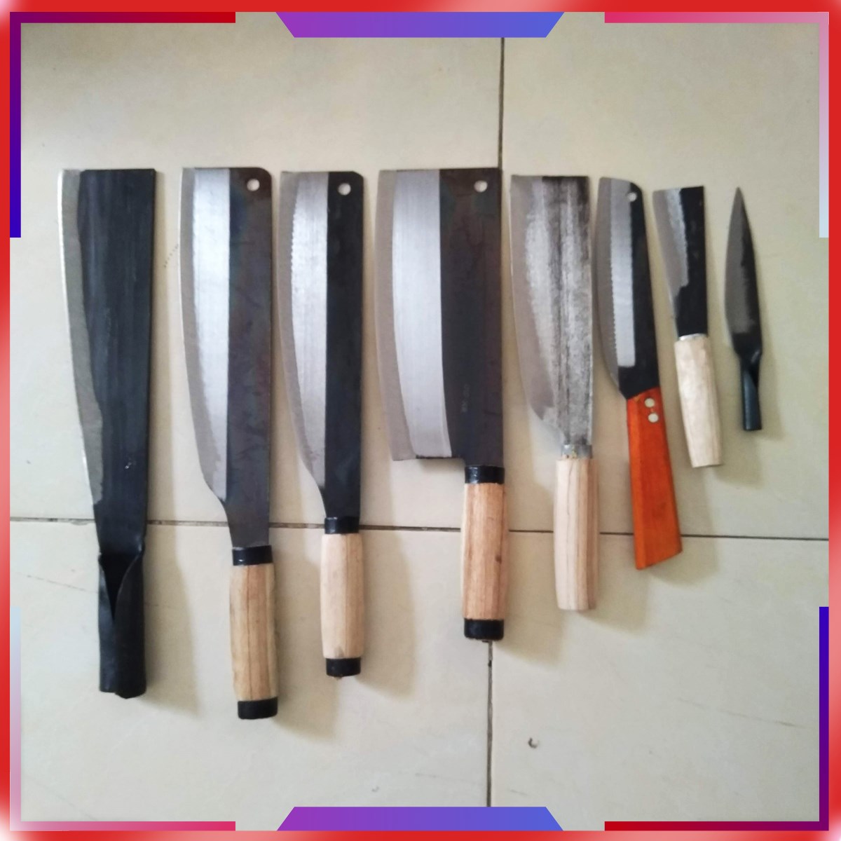 Bộ dao 8 món nhà bếp cao cấp dao tông cán sắt