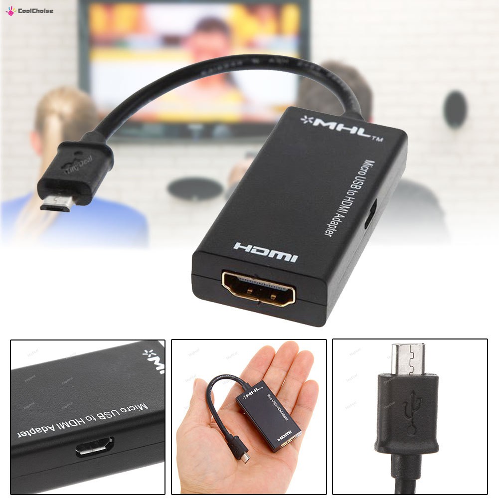 Cáp mhl chuyển micro usb to hdmi từ điện thoại lên tivi - cáp chuyển đổi mhl màu đen