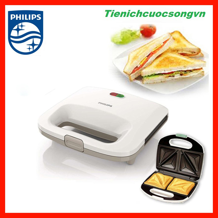 Máy làm bánh hot dog Philips HD2393/02, 820W, khay chia bánh sẽ giữ kín nguyên liệu/pho mát ở giữa bánh hot dog, lớp phủ chống dính đặc biệt giúp lau chùi dễ dàng hơn, hệ thống khóa dễ ấn xuống, bảo hành 2 năm trên toàn quốc