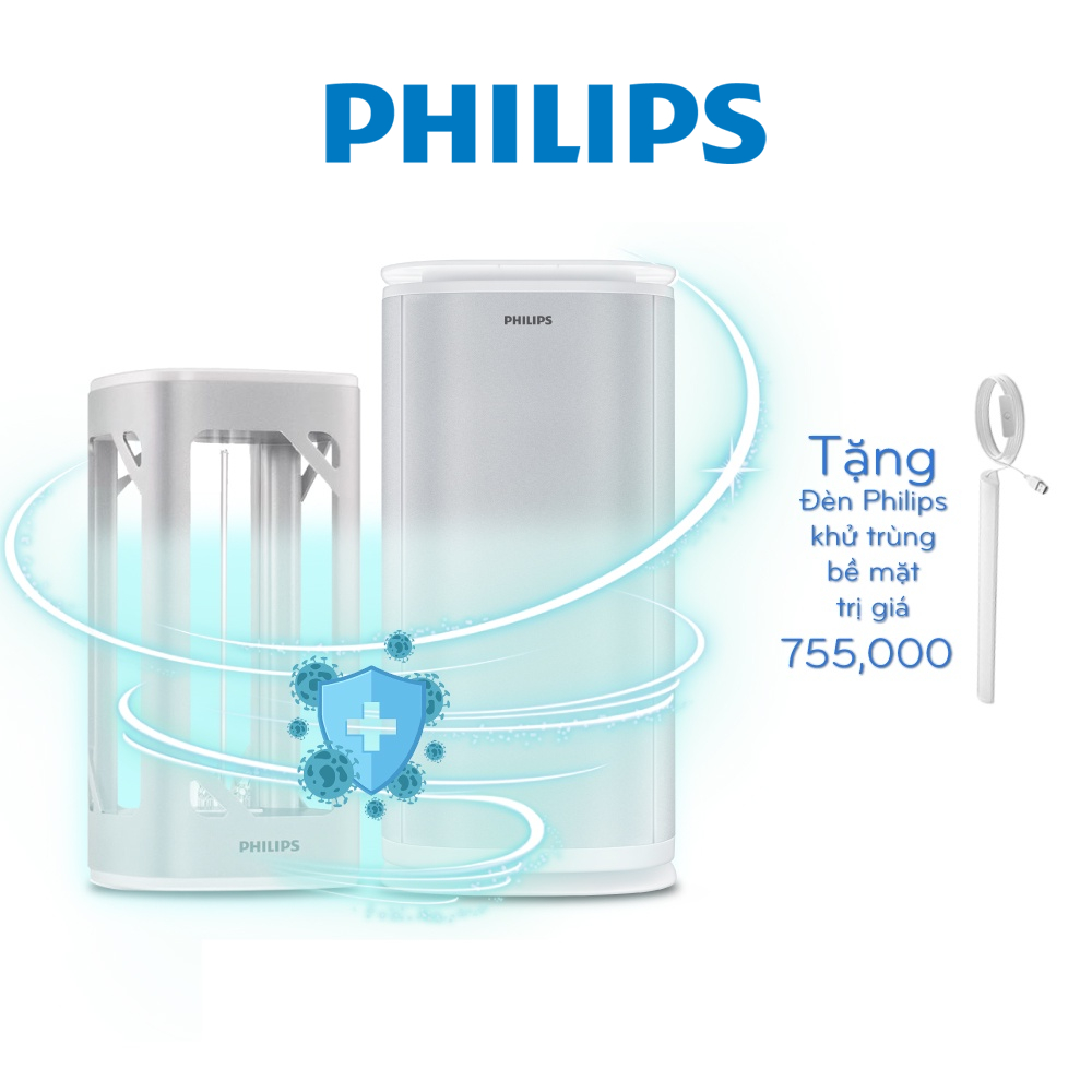 (COMBO) Thiết bị khử trùng không khí Philips và Đèn bàn khử trùng Philips UVC - Quà tặng kèm đèn LED khử khuẩn 405nm