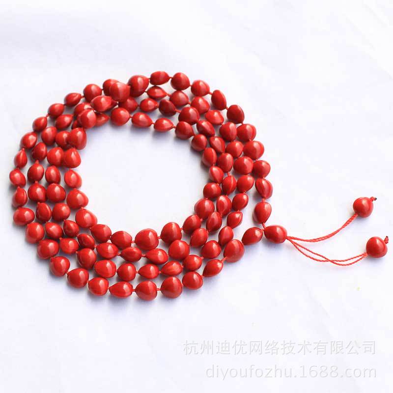 Vòng tay hạt bồ đề đỏ dễ thương 108 vòng tay hạt mân côi bồ đề máu