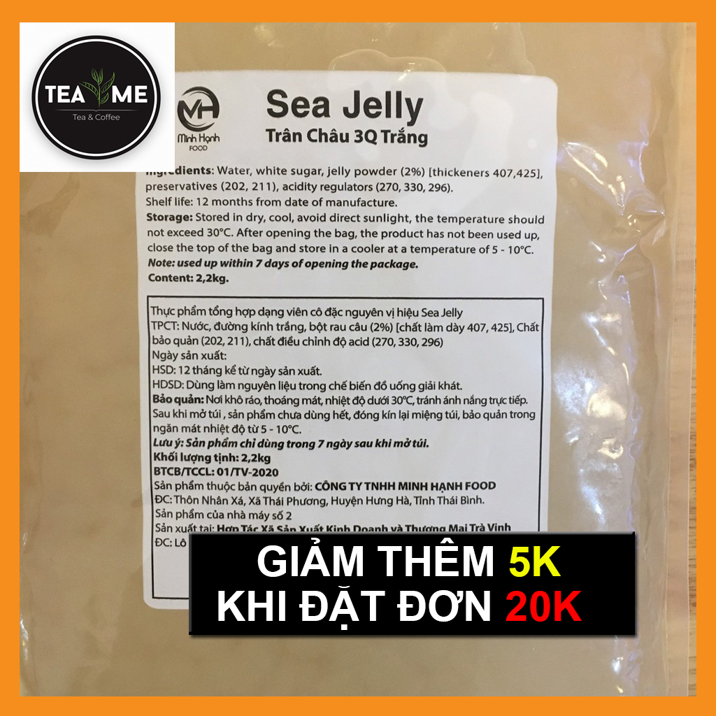 Trân châu trắng sea jelly 3q nguyên vị - trân châu 3q - trân châu giòn
