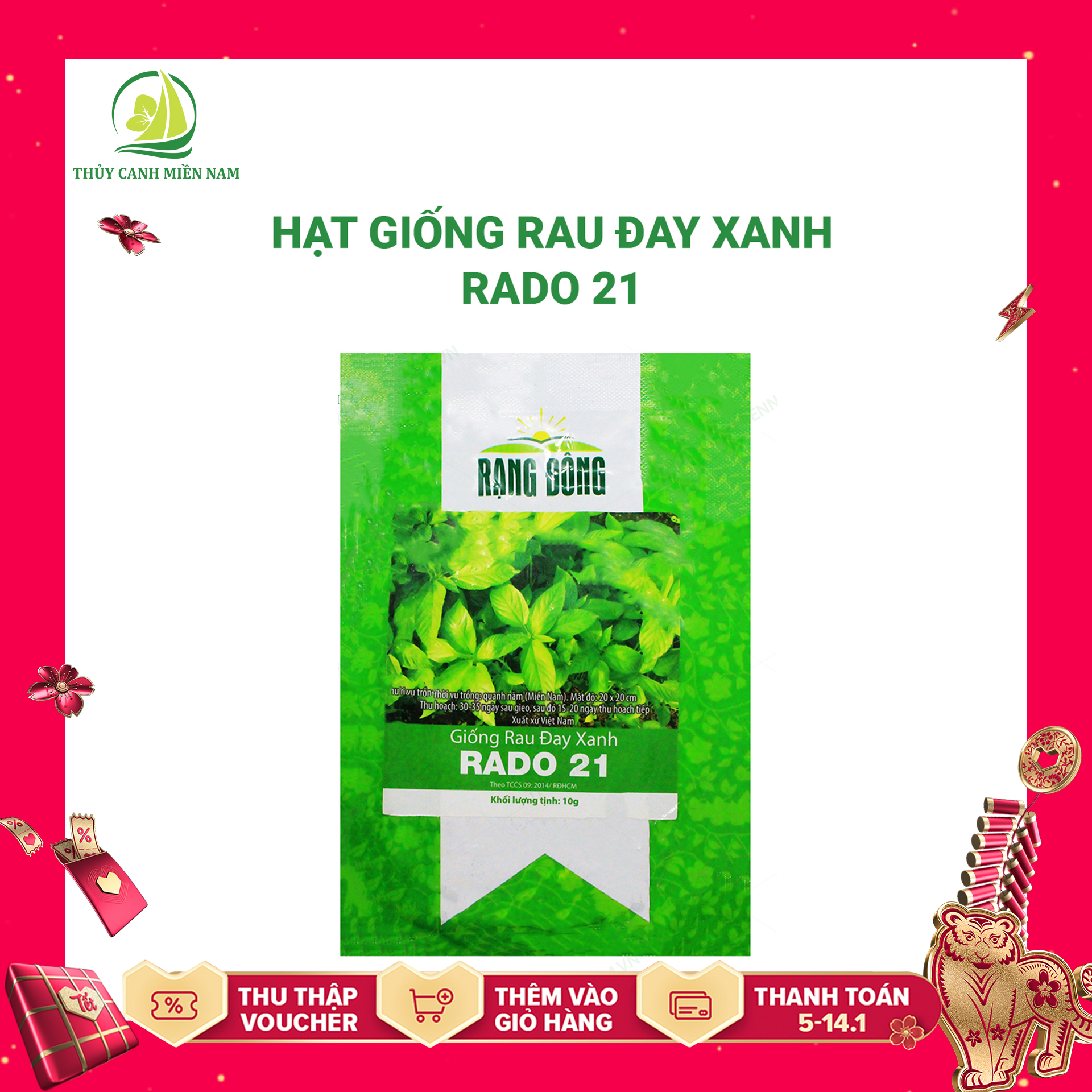[Có hướng dẫn ươm] Hạt giống rau đay xanh RADO 21 | Giống khoẻ, tỉ lệ nảy mầm đến 90% (10g)