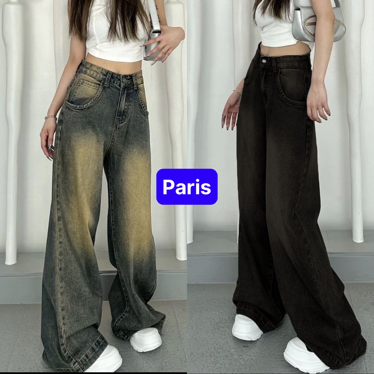 QUẦN JEAN ỐNG RỘNG NAM NỮ UNIEX WASH HÀNG CAO CẤP NHẬT BẢN PHONG CÁCH SIÊU HOT TREND 2024 - PARIS FASHION