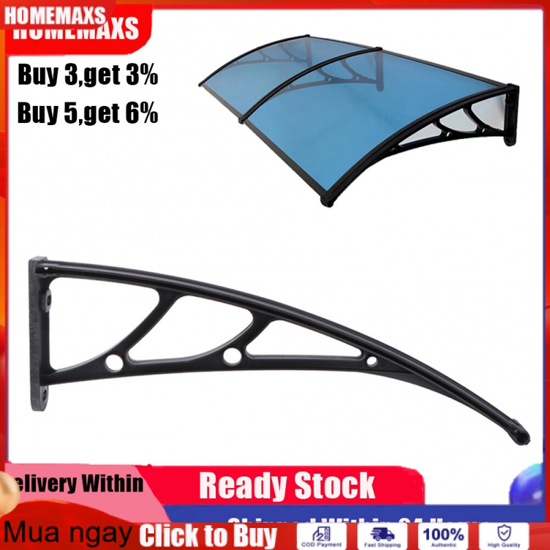 Ban Công Ngoài Trời Mái Hiên Hỗ Trợ Khung Cửa Sổ Mái Hiên Mái Hiên Giá Đỡ-Chiều Rộng Khe Cắm 3Mm (Đen)