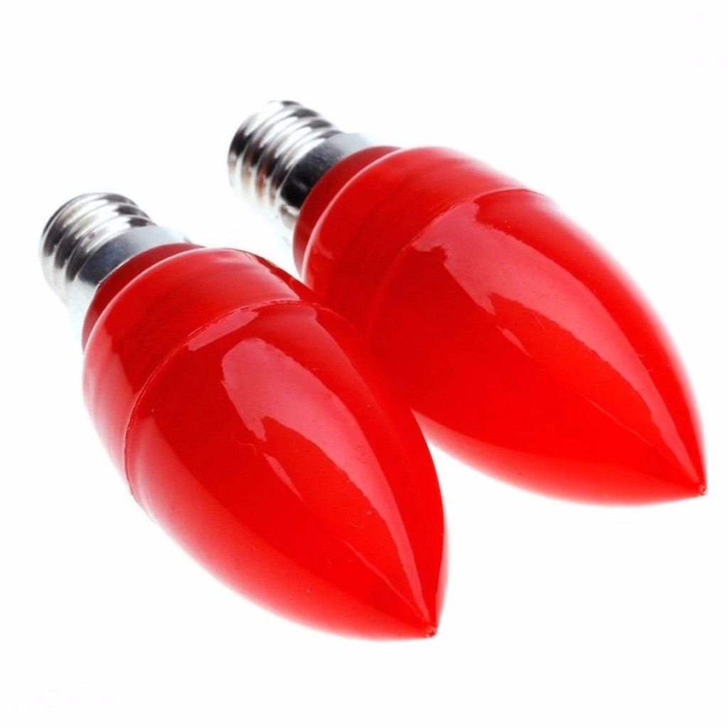 Hộp 2 chiếc đèn led quả nhót - đèn trái ớt để thắp ban thờ, trang trí điện thờ...