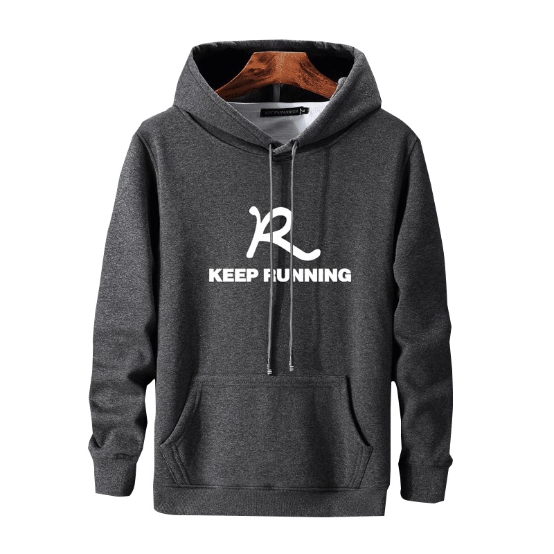 [ Deal Độc Quyền ] Áo Hoodie Nam Dài Tay Túi Bụng Có Mũ Trùm Đầu Họa Tiết Chữ R Keep Running Dễ Phối