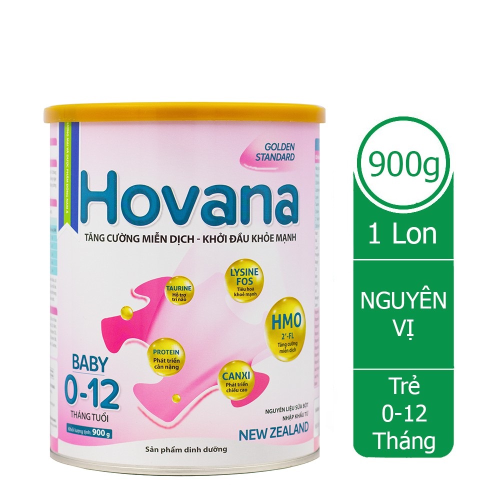 Sữa HOVANA BABY 900gr dành cho trẻ từ 0-12 tháng tuổi- tăng cường miễn dịch- khởi đầu khỏe mạnh