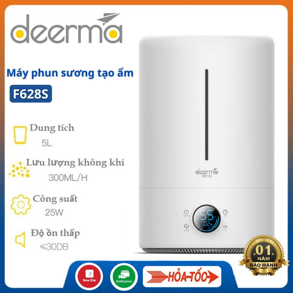 Máy tạo ẩm, phun sương, khuếch tán tinh dầu siêu âm DEERMA F628S dung tích 5 lít có màn hình cảm ứng thông minh - bảo hành 12 tháng - Shop Xiaomi HCM