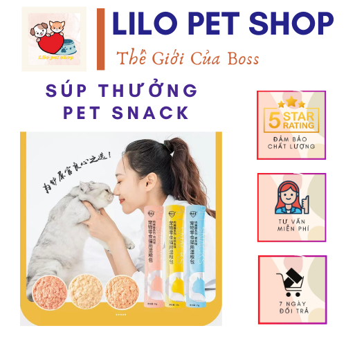 Súp thưởng Pet Snack, súp thưởng dinh dưỡng cho mèo thanh 15g