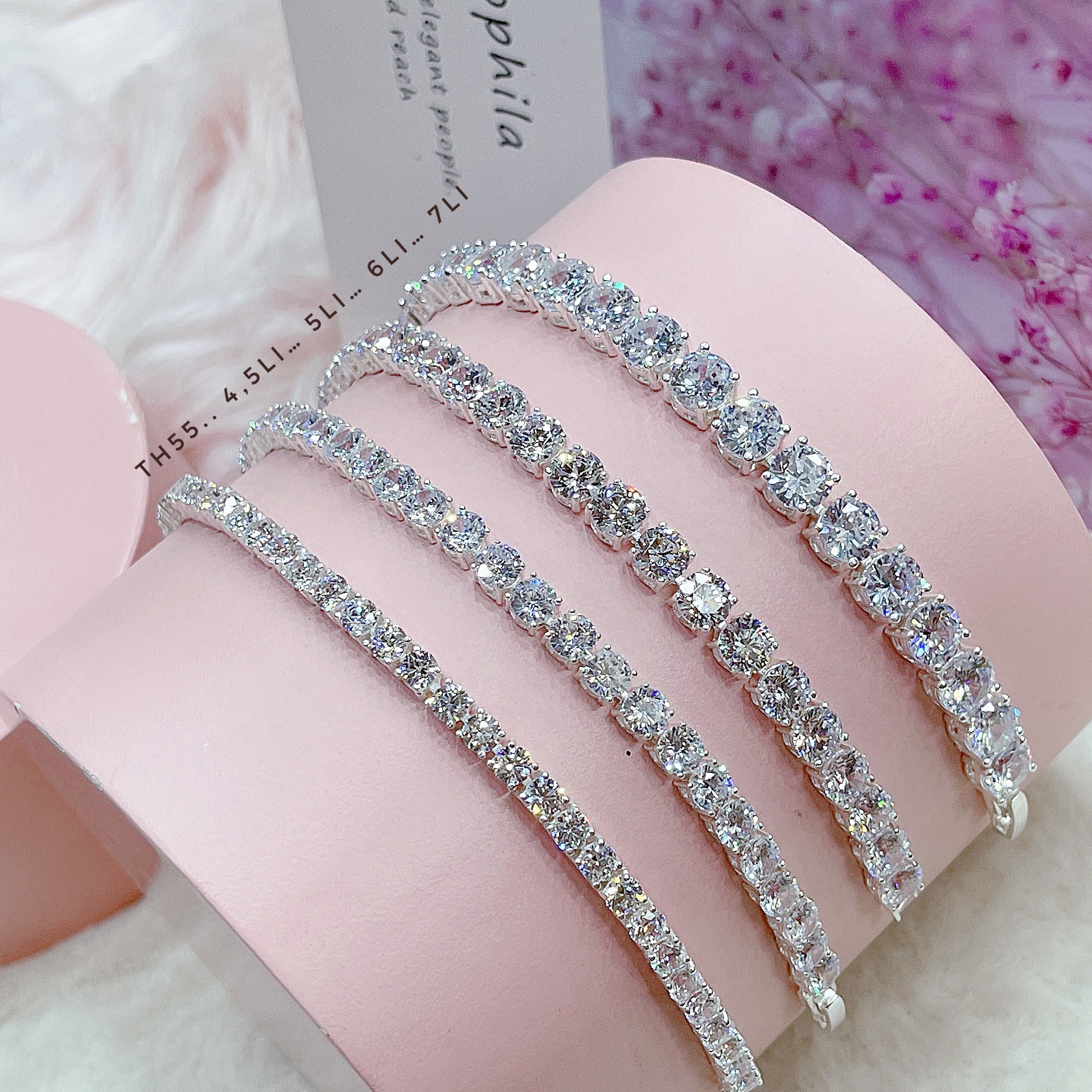 Lắc tay Tennis full đá bạc S950 cao cấp,Lắc tay bạc nữ Minh Tâm Jewelry