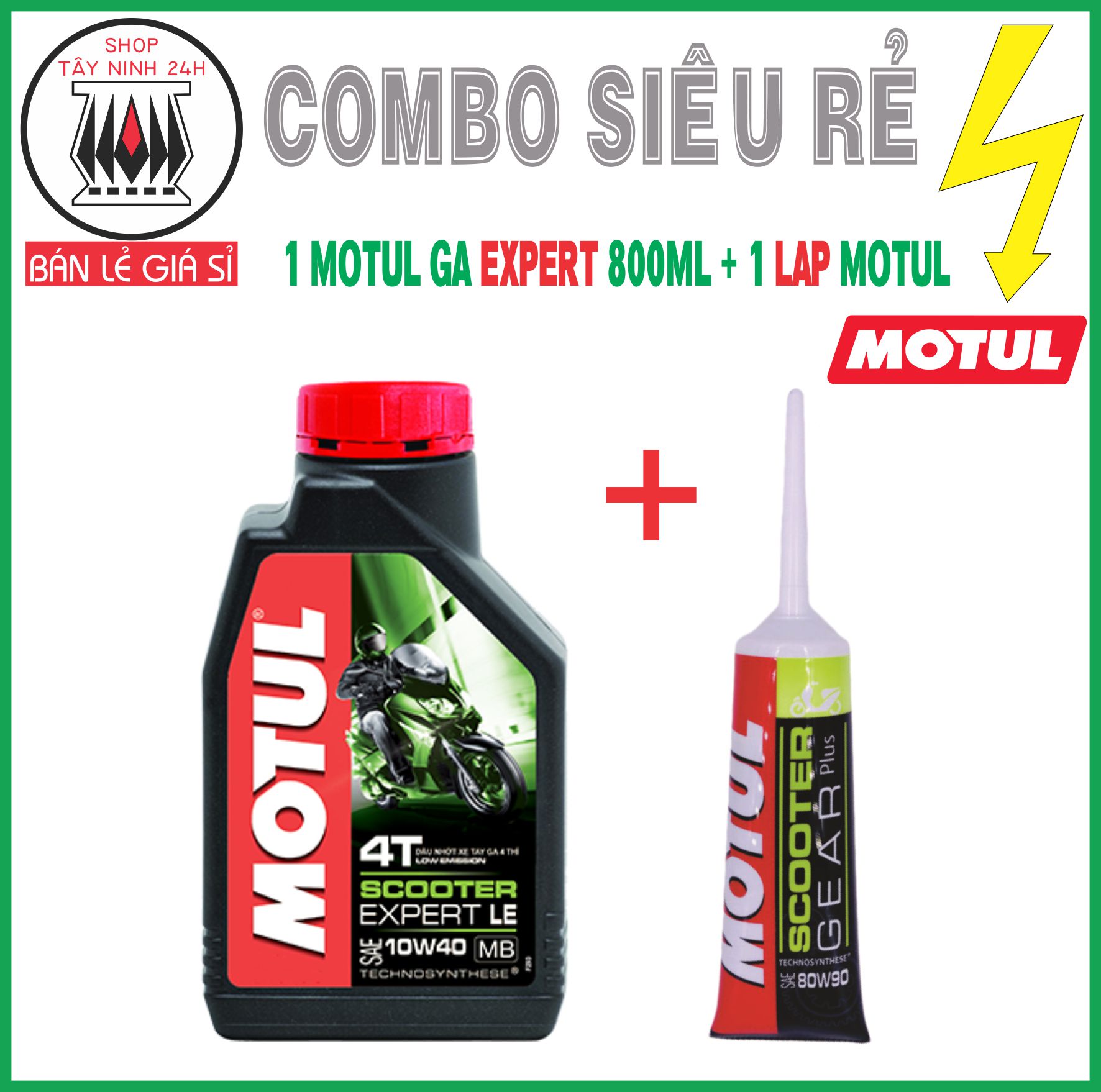 Combo 1 motul ga expert 800ml + 1 nhớt lap motul 80w90 xe tay ga
