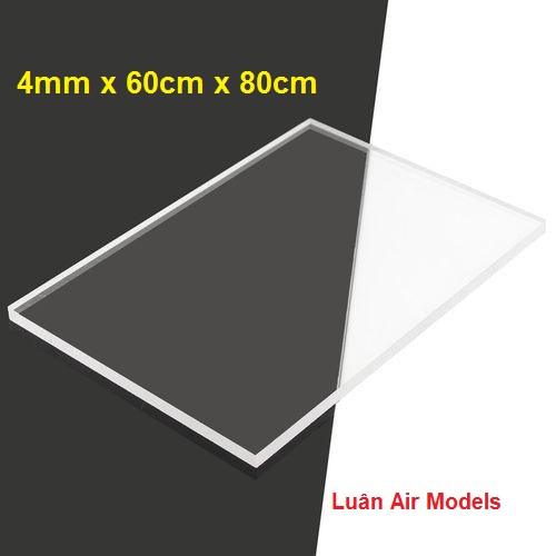 [HCM][4mm 60x80cm] Tấm nhựa mica cứng trong suốt làm hồ cá chuồng kính hộp kính kính khung ảnh kính ốp biển số xe chế đồ chơi sáng tạo mô hình thủ công trang trí (VA205 TP) - Luân Air Models