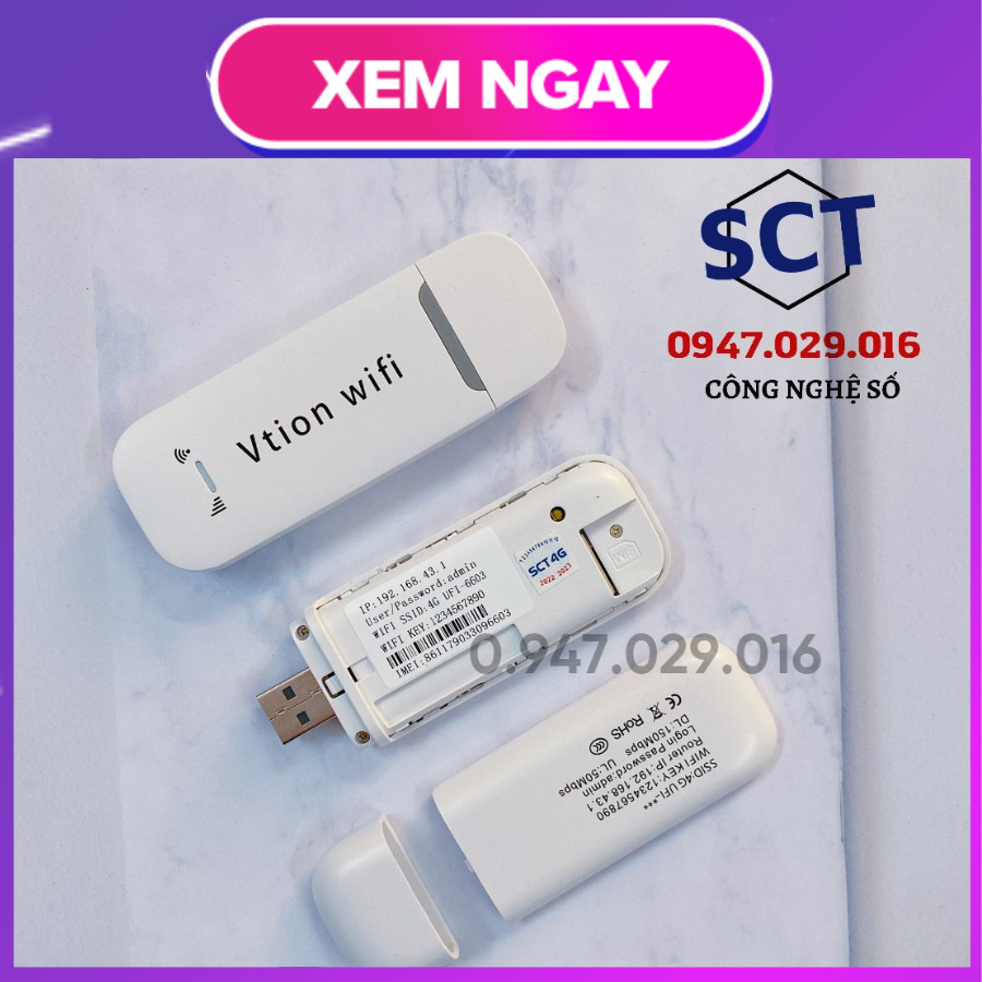 Phát wifi 5g gắn Sim di động VTION , USB phát wifi từ sim 4G , Thao tác sử dụng đơn giản , Tương thích mọi nhà mạng Việt Nam và Quốc Tế