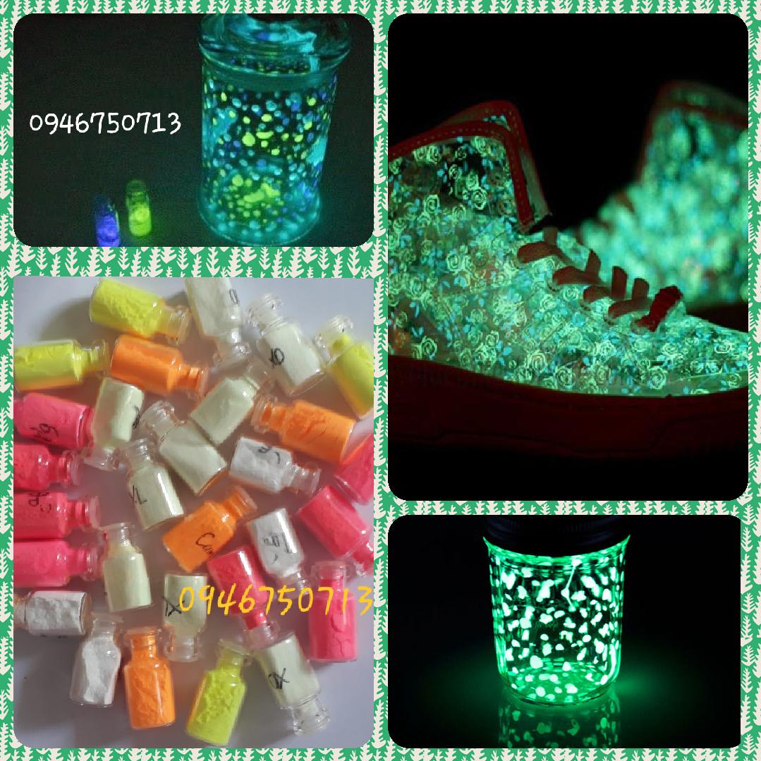 Combo 4 lọ bột dạ quang kèm sơn pha