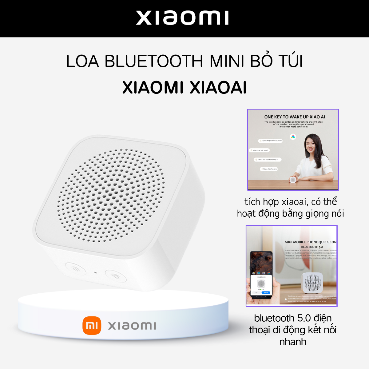 Loa bluetooth mini bỏ túi xiaomi xiaoai - loa mini âm thanh khủng - mi fans