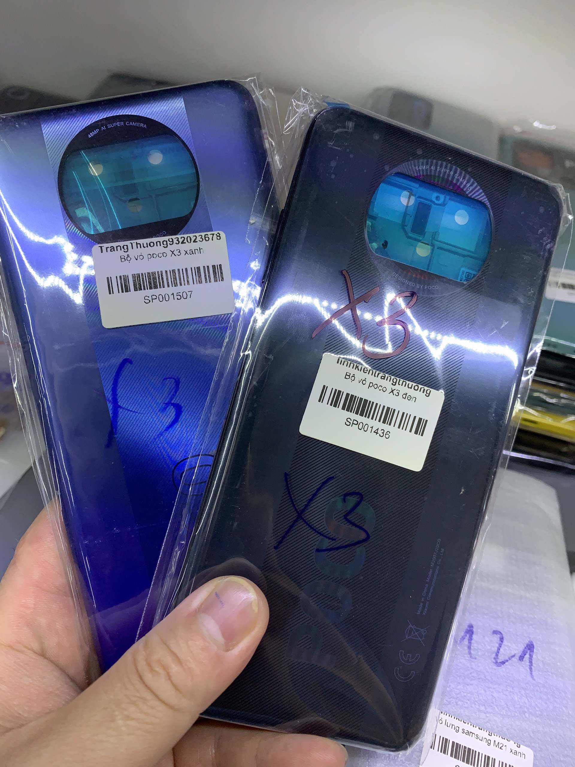 Full bộ vỏ xiaomi poco x3 / poco x3 pro - hàng zin / ảnh thật kèm kính cam. khay sim