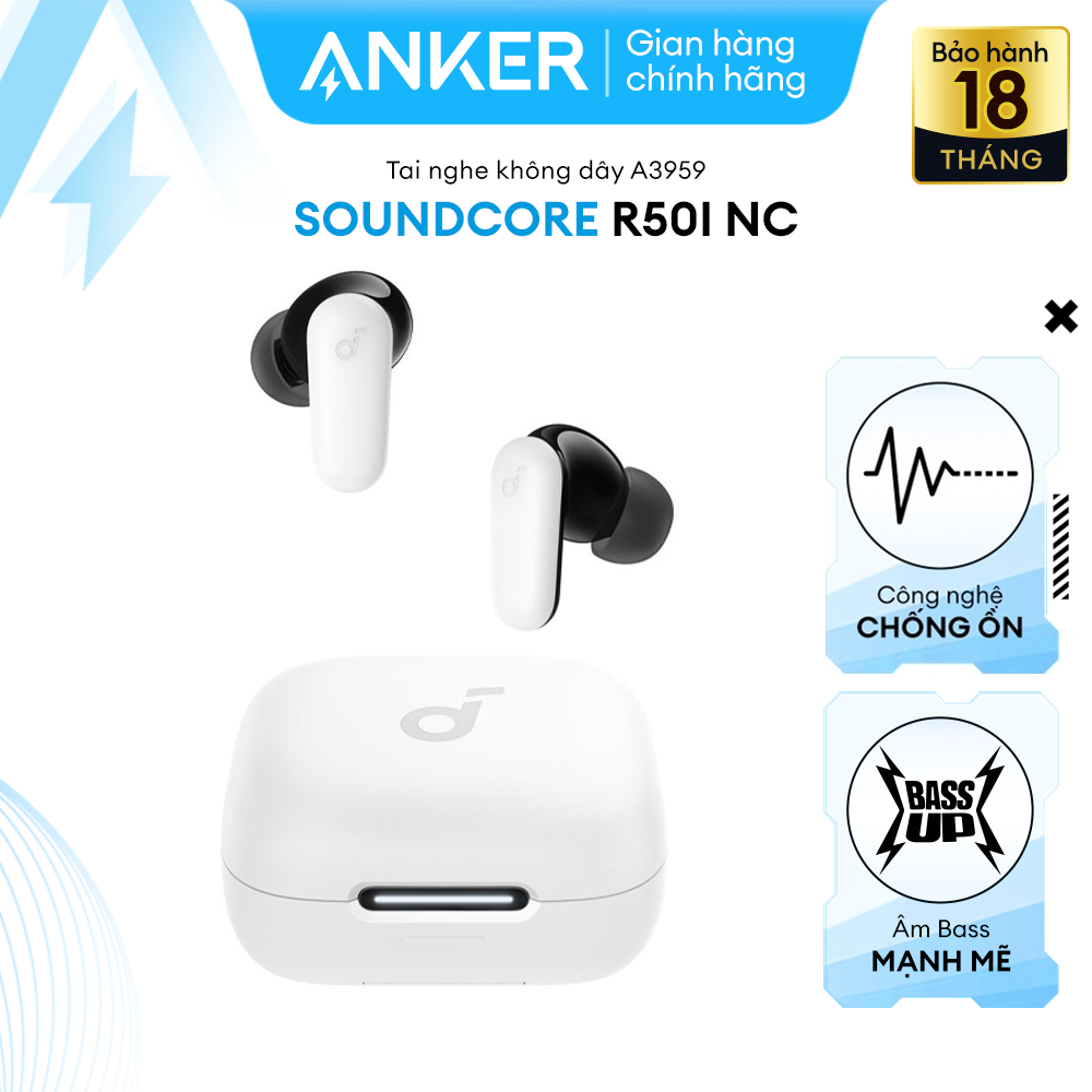 Tai nghe không dây Bluetooth Anker Soundcore R50i NC (P30i) chống ồn ANC, Chống nước và bụi, 40H phát nhạc - A3959