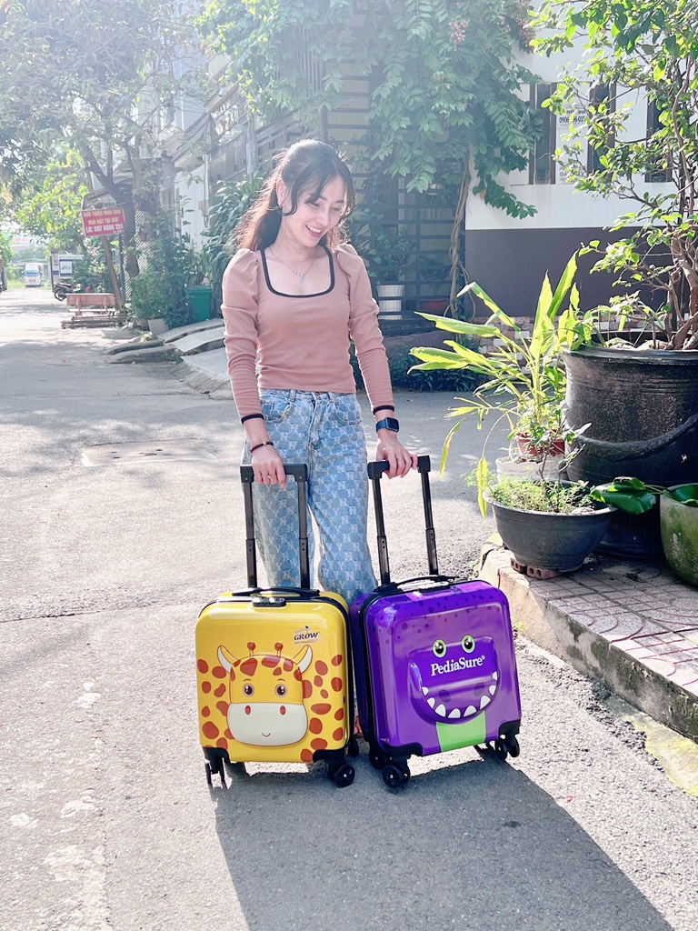Vali kéo hình thú ngộ nghĩnh18in cho bé